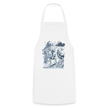 Guerrier Viking Mythologie nordique Nordmann - Tablier de cuisine - blanc - Devant - AI Model Male 185 dark (185cm)