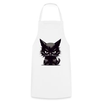 Katzen Genervte Katze Böser Stubentiger - Kochschürze - Weiß - Vorne - AI Model Male 185 dark (185cm)