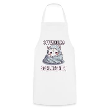 Kuscheliges Katzen T-Shirt für gemütliche Nächte - Kochschürze - Weiß - Vorne - AI Model Male 185 dark (185cm)