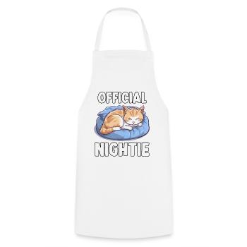 Cuddly cat t-shirt for morning grouches - Cooking Apron - white - Front - AI Model Male 185 dark (185cm)