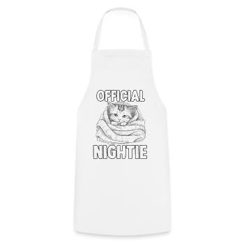Funny cat t-shirt for cozy nights - Cooking Apron - white - Front - AI Model Male 185 dark (185cm)
