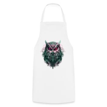 Cute owl with big eyes - Cooking Apron - white - Front - AI Model Male 185 dark (185cm)