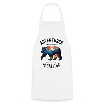 Bear Mountains Camping Mountain Hiking Nature Hiking - Cooking Apron - white - Front - AI Model Male 185 dark (185cm)