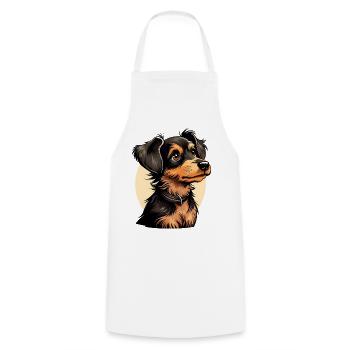 Mignon design de chien / Design joyeux - animal de compagnie - Tablier de cuisine - blanc - Devant - AI Model Male 185 dark (185cm)