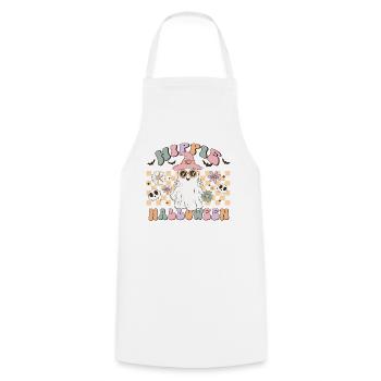 Hippies Halloween Ghost: Trick or Treat Retro - Cooking Apron - white - Front - AI Model Male 185 dark (185cm)