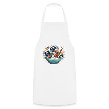 Kawaii Neko Ramen Amateurs de cuisine japonaise - Tablier de cuisine - blanc - Devant - AI Model Male 185 dark (185cm)