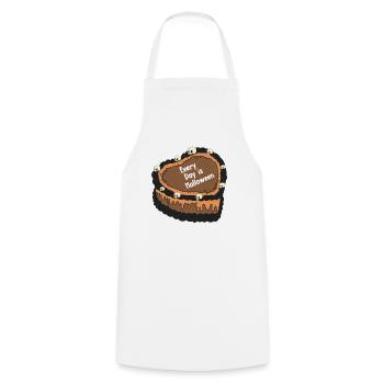 Retro Halloween Cake: Funny Salem 1692 Costume - Cooking Apron - white - Front - AI Model Male 185 dark (185cm)