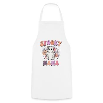 « Spooky Mama » design rétro d’Halloween pour les mamans - Tablier de cuisine - blanc - Devant - AI Model Male 185 dark (185cm)
