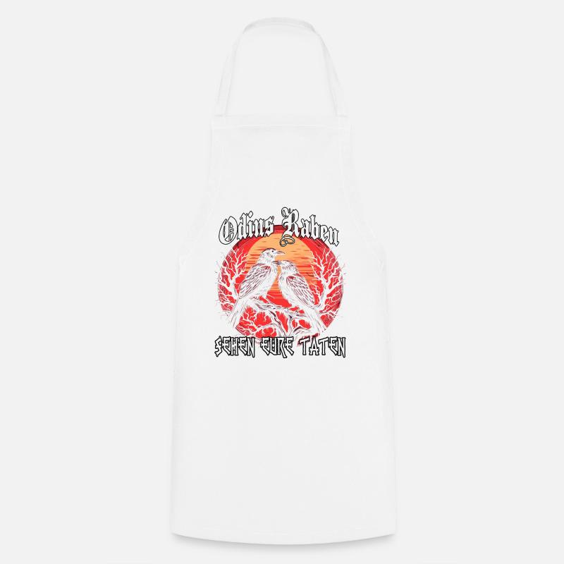 T-shirt Hugin Munin | Corbeaux vikings | Corbeau d’Odin - Tablier de cuisine - blanc