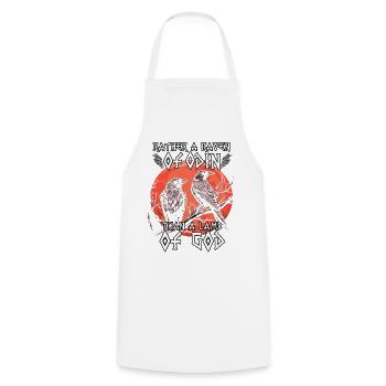 Shadow Raven | Raven God T-Shirt | Odin's Ravens - Cooking Apron - white - Front - AI Model Male 185 dark (185cm)