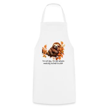 Cute sloth autumn design for the autumn season - Cooking Apron - white - Front - AI Model Male 185 dark (185cm)