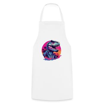 T-Rex futuriste - Tablier de cuisine - blanc - Devant - AI Model Male 185 dark (185cm)