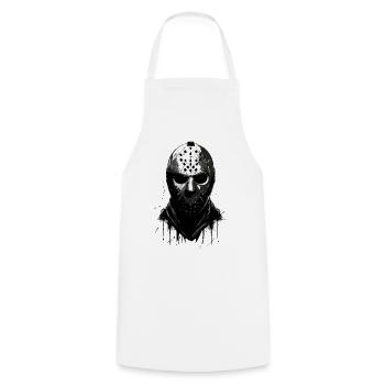 Masque effrayant de gardien de but de hockey sur glace d’Halloween - Tablier de cuisine - blanc - Devant - AI Model Male 185 dark (185cm)