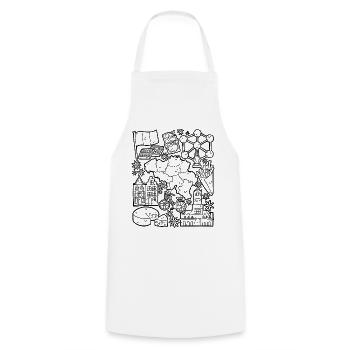 Belgium - Cooking Apron - white - Front - AI Model Male 185 dark (185cm)