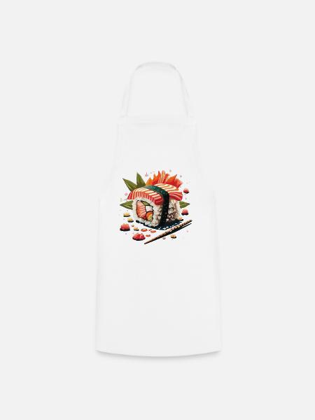 Sushi-Leidenschaft: Authentische Japanisches Sushi - Kochschürze - Weiß