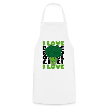 I Love Broccoli Broccoli Vegetable Garden Gift - Cooking Apron - white - Front - AI Model Male 185 dark (185cm)