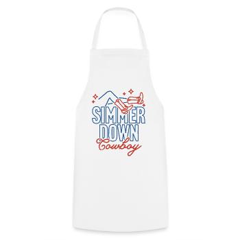 Laisser mijoter vers le bas Cowboy - Tablier de cuisine - blanc - Devant - AI Model Male 185 dark (185cm)