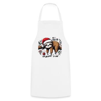 Sloth All I want for Christmas is a nap - Cooking Apron - white - Front - AI Model Male 185 dark (185cm)
