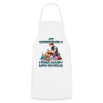 Sparkling Creations crystal grower gift - Cooking Apron - white - Front - AI Model Male 185 dark (185cm)