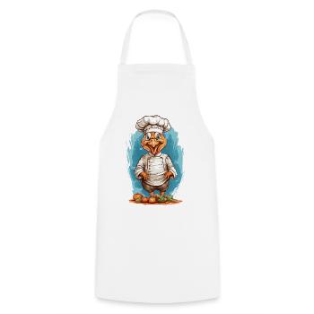 Drôle de chef de dinde joyeux cadeau de Thanksgiving - Tablier de cuisine - blanc - Devant - AI Model Male 185 dark (185cm)