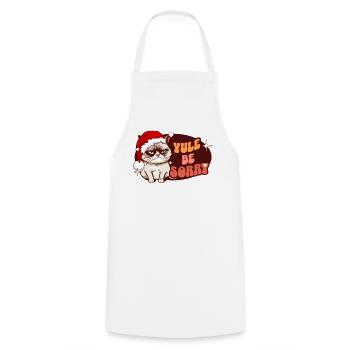 Yule Be Sorry: Angry Cat For Women Funny Christmas - Cooking Apron - white - Front - AI Model Male 185 dark (185cm)