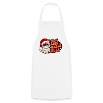 Plus comme Jingle Hell : Angry Cat Women Noël drôle - Tablier de cuisine - blanc - Devant - AI Model Male 185 dark (185cm)