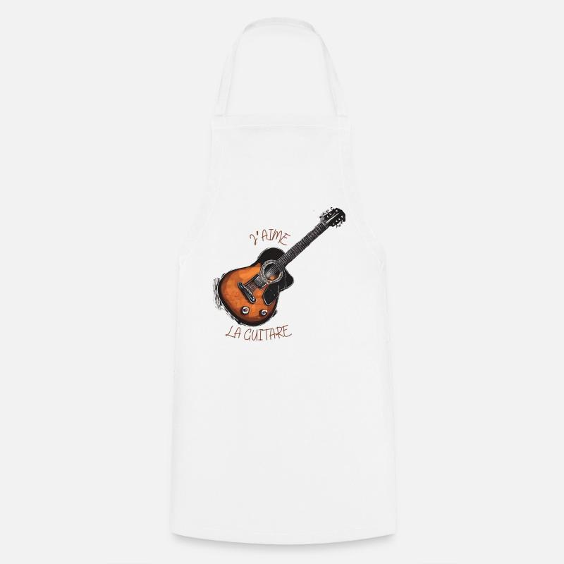 J'aime La Guitare - Tablier de cuisine - blanc