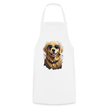 Cool Golden Retriever Dog Mom Style - Cooking Apron - white - Front - AI Model Male 185 dark (185cm)