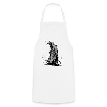 Krampus Bad Santa gift Krampus - Cooking Apron - white - Front - AI Model Male 185 dark (185cm)