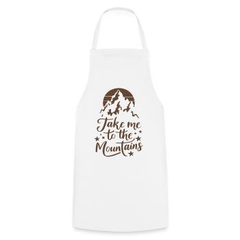 Take me to the Mountains Mountains Hiking Climbing - Cooking Apron - white - Front - AI Model Male 185 dark (185cm)