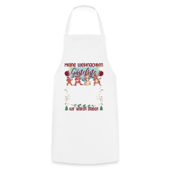 Weihnachten Gästeliste Unterschreiben Party Liste - Kochschürze - Weiß - Vorne - AI Model Male 185 dark (185cm)