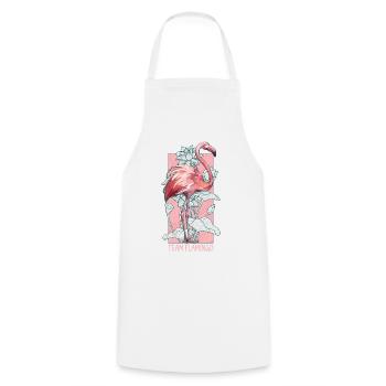 Équipe Flamingo Aquarelle Aquarelle Animaux - Tablier de cuisine - blanc - Devant - AI Model Male 185 dark (185cm)