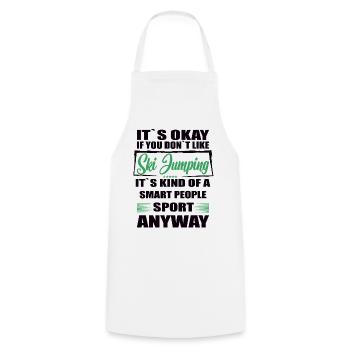 It's Okay If You Don't Like Ski Jumping - Cooking Apron - white - Front - AI Model Male 185 dark (185cm)