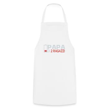 father of 2 sons father son partnerlook dad - Cooking Apron - white - Front - AI Model Male 185 dark (185cm)