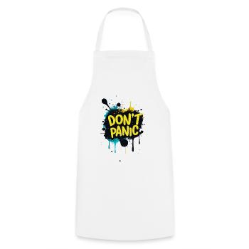 Don't Panic! Lustiger Spruch Zitat Statement - Kochschürze - Weiß - Vorne - AI Model Male 185 dark (185cm)
