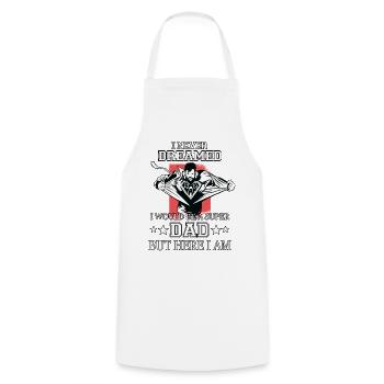 Funny father day outfit for dads and bonus dads - Cooking Apron - white - Front - AI Model Male 185 dark (185cm)