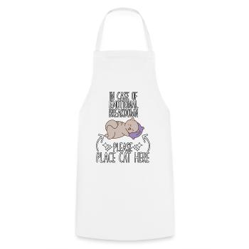 Chats fan chats câlins motif propriétaire chat - Tablier de cuisine - blanc - Devant - AI Model Male 185 dark (185cm)