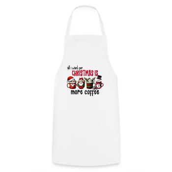 Tout ce que je veux pour Noël Café de Noël pour femmes - Tablier de cuisine - blanc - Devant - AI Model Male 185 dark (185cm)