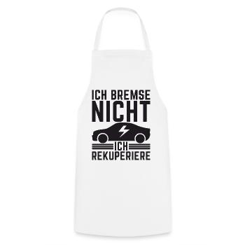 Ich Bremse nicht ich rekuperiere E-Auto Elektro - Kochschürze - Weiß - Vorne - AI Model Male 185 dark (185cm)
