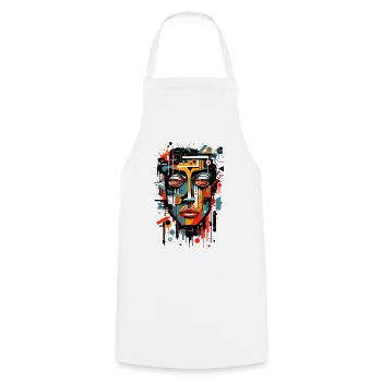 Tête abstraite colorée Graffiti Art cubisme - Tablier de cuisine - blanc - Devant - AI Model Male 185 dark (185cm)