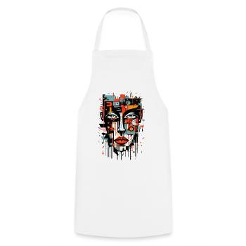 Tête abstraite colorée Graffiti Art cubisme - Tablier de cuisine - blanc - Devant - AI Model Male 185 dark (185cm)