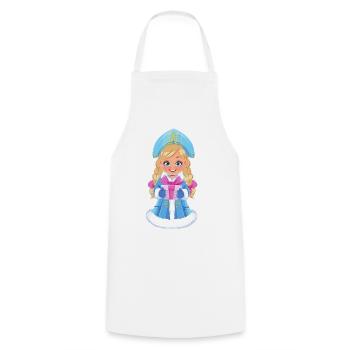 Ded Moroz Snegurotschka russischer Weihnachtsmann - Kochschürze - Weiß - Vorne - AI Model Male 185 dark (185cm)