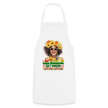 Black Queen Curly Afro - Celebrate Black History - Cooking Apron - white - Front - AI Model Male 185 dark (185cm)