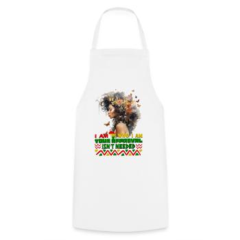 Black Queen Curly Afro - Celebrate Black History - Cooking Apron - white - Front - AI Model Male 185 dark (185cm)