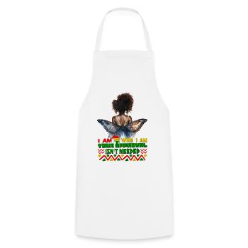 Black Queen Curly Afro - Celebrate Black History - Cooking Apron - white - Front - AI Model Male 185 dark (185cm)