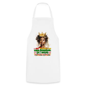 Black Queen Curly Afro - Celebrate Black History - Cooking Apron - white - Front - AI Model Male 185 dark (185cm)