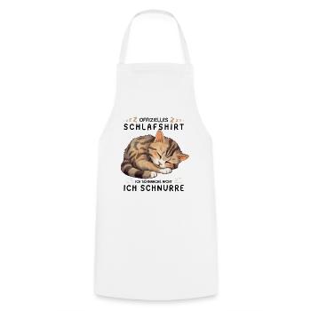 Offizielles Schlafshirt personalisiert mit Katze - Kochschürze - Weiß - Vorne - AI Model Male 185 dark (185cm)