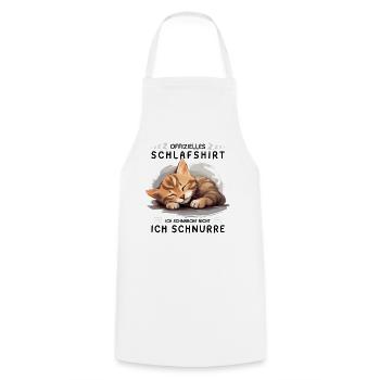 Offizielles Schlafshirt personalisiert mit Katze - Kochschürze - Weiß - Vorne - AI Model Male 185 dark (185cm)