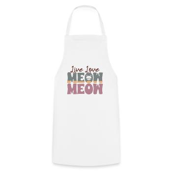 Live Love Meow Meow - Lustige Katzen Mama Retro - Kochschürze - Weiß - Vorne - AI Model Male 185 dark (185cm)