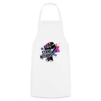 Stand with Use - Black History Month African - Cooking Apron - white - Front - AI Model Male 185 dark (185cm)
